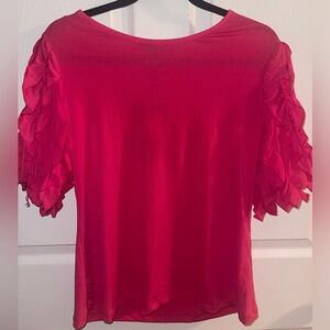 Vibrant Pink Ruffle Sleeve Top